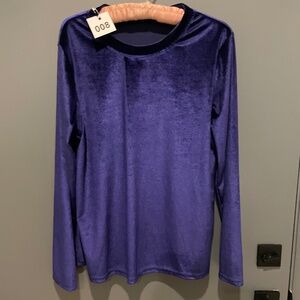 Purple velvet long sleeve top